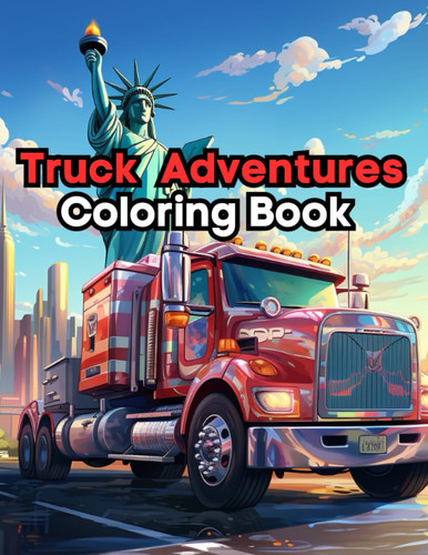 Truck Adventures Coloring Book: A Journey Cross Countries For Kids Ages 4-8