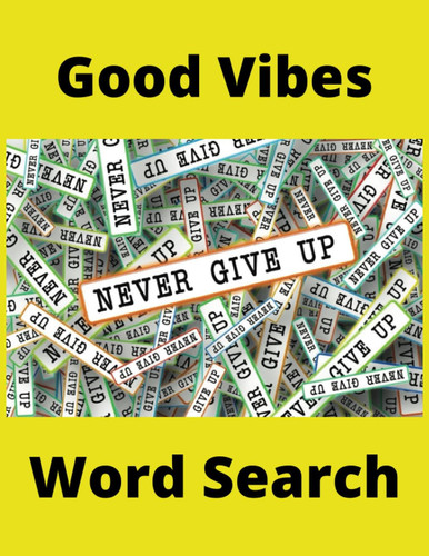 Good Vibes Word Search Large Print, Positivity, Inspirational, Anxiety Relief
