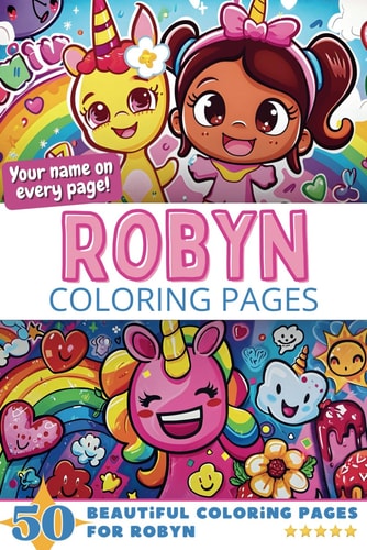 Independently Published Robyn Coloring Book: 50 Pages, 6 x 9 Inches, White, Premium Matte Paper, Ideal for Coloring & Crafts