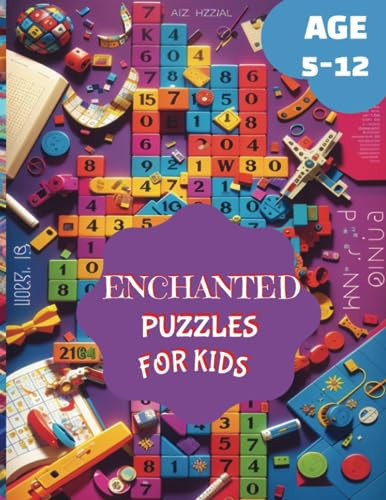 Enchanted Puzzles for Kids Age 5-12: Activity Book, Cross words, Words search, Sudoku, mazes