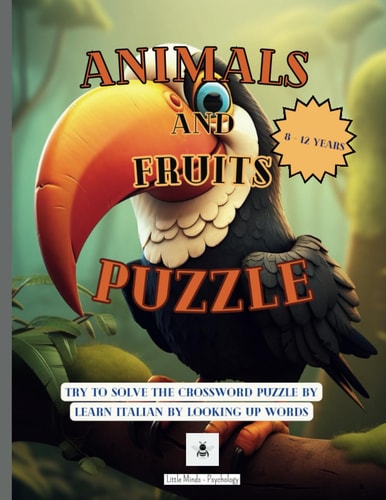 Animals and Fruits Puzzle: Libro di attività per bambini 8-12 anni