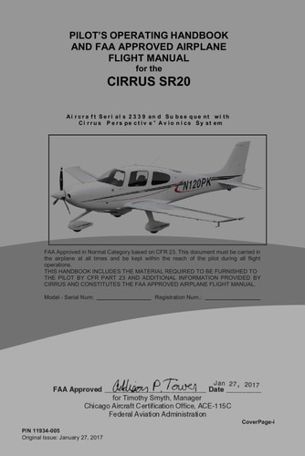 PILOT’S OPERATING HANDBOOK AND FAA APPROVED AIRPLANE FLIGHT MANUAL