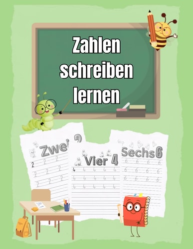 Zahlen schreiben lernen: Übungsheft mit Spurrillen | Zahlen von 1 bis 10 | für Jungen und Mädchen | Vorschulheft für Kleinkinder (German Edition)