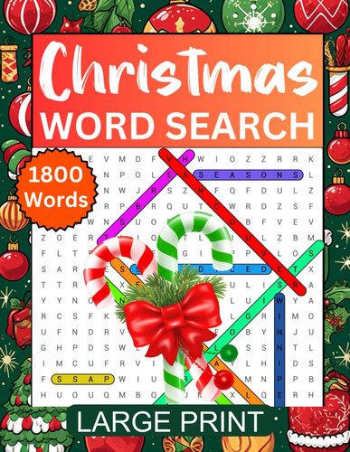 Christmas Word Search Large Print: 1800 Large Print Christmas-themed Words With 80 Puzzles For Adults