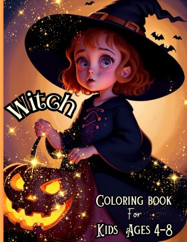 Witch Coloring Book for Kids Ages 4-8