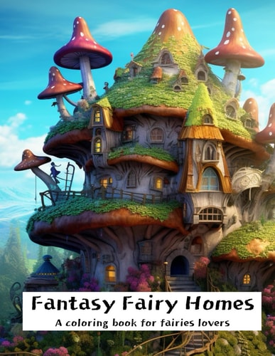 Fantascy Fairy Homes: Coloring books of all ages with an imaginary fairy's house decorated with gorgeous flowers