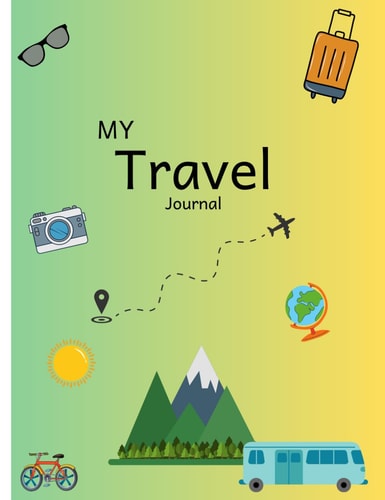 Travel Journal and Road Trip Activities For Kids / Beach Theme Cover / Early Writing Ages 4-8 / Fun Prompts, Coloring, Games, Tracing Alphabet & ... to carry along and document the adventure
