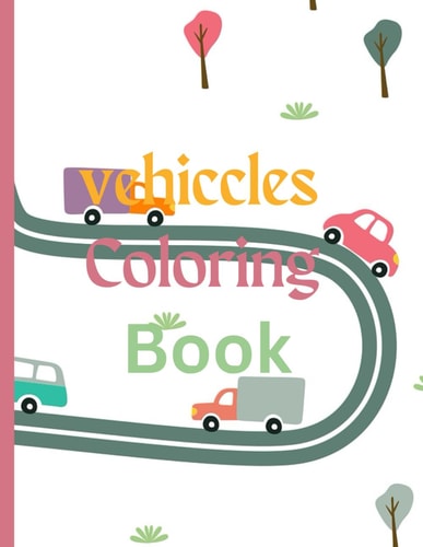 Vehicles coloring book for children and kids