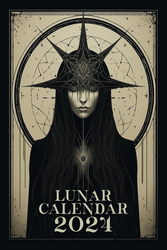 Lunar Calendar 2024: Planner and Coloring Book with Beauty and Dark Witch Themes