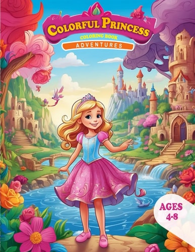 Colorful Princess Adventures A Girls Beautiful Coloring:: Princess coloring books for young girls A 50-Page Coloring Book for Ages 4-8 A unique ... child while nurturing their creative skills