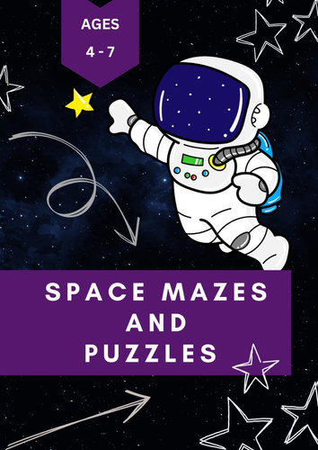 Space Mazes and Puzzles Activity Book for kids: Colourfull and Diverse Tasks 4-7 years Kindergarten 1st Grade (Kids in space)