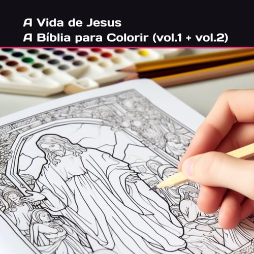 A Vida de Jesus - A Bíblia Livro de Colorir: 123 Desenhos religiosos para pintar | Catecismo (Vol 1 + Vol 2) (Portuguese Edition)