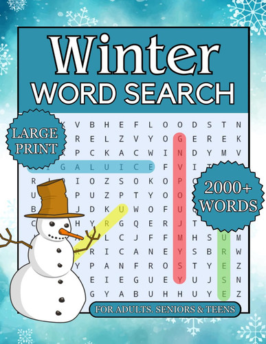 Winter Word Search: Large Print Puzzle Book for Adults And Seniors with Solutions - 2000+ New Words