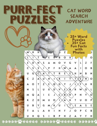 Purr-fect Puzzles Cat Word Search Adventure: More than 35 cat related puzzles and fun facts, purr-fect blend of fun and feline fascination!