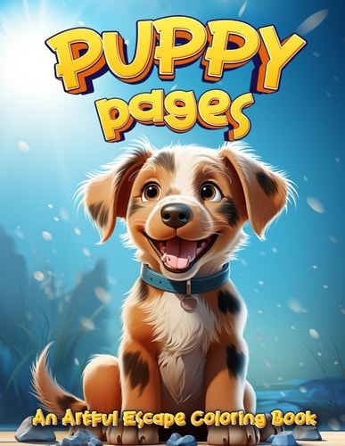 Puppy Pages Coloring book: An artful puppy escape coloring book