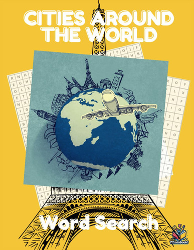 World Cities Word Search: Global Puzzles to Entertain and Sharpen Your Mind | WhatABook! Series: Over 50 Puzzles for Brain Fitness and Global ... Print 8.5" x 11" Format for Easy Solving