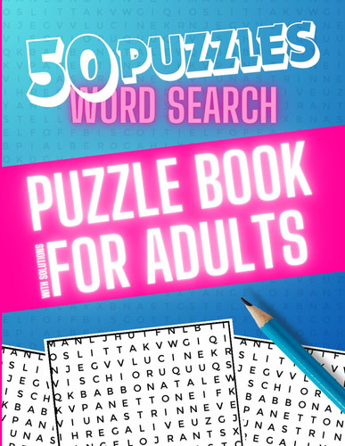 50 Puzzles Word Search for Adults (Large Print). Relaxing Wordfind, Puzzle Book for Adults, Seniors to Have Fun and Relax with Friends and Family