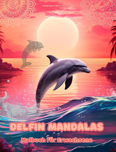 Delfin Mandalas Malbuch für Erwachsene Anti-Stress-Motive zur Förderung der Kreativität Mystische Bilder von Delfine, die Stress abbauen und den Geist ausgleichen