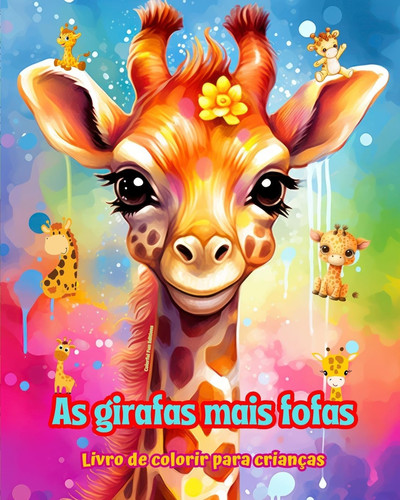 As girafas mais fofas - Livro de colorir para crianças - Cenas criativas de girafas adoráveis e engraçadas Desenhos encantadores que estimulam a criatividade e a diversão das crianças