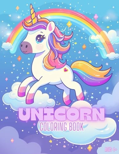Unicorn Coloring Book: Kids Cute Unicorn Coloring Book ages 4+