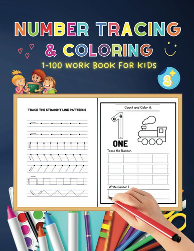 Number Tracing & coloring 1-100 Workbook for Kids