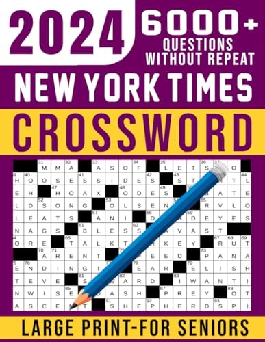 2024 New York Times Crossword For Seniors Large Print: 101 Easy to Medium Puzzles