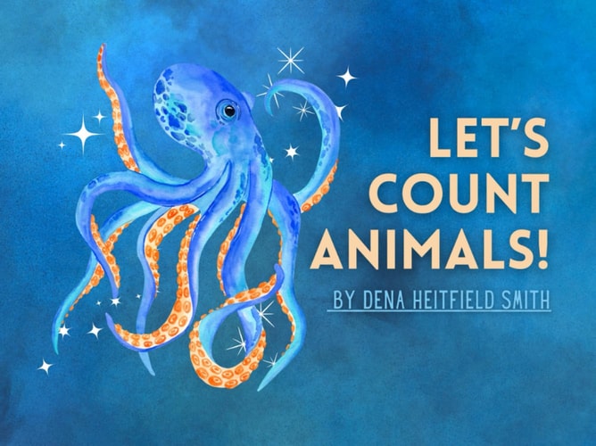 Let's Count Animals, Counting Book for Ages 3-5 with Watercolor Animals, Educational Paperback Book, 8x6 inches, 25 Pages