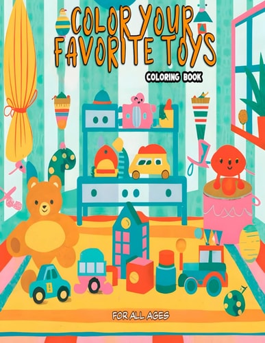 Coloring book - Color your favorite toys - Simple drawing for children ages 5 to 10 and up.: 21 simple images to color