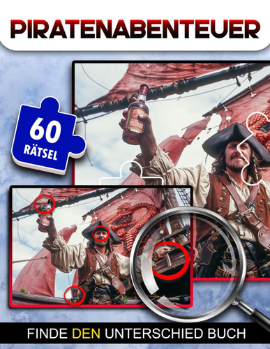 Piratenabenteuer Finde den Unterschied: Finden Sie Den Unterschied In Piratenabenteuern, Rätselbuch Zum Finden Von Objekten, Rätselgeschenke Mit Versteckten Bildern Zum Geburtstag (German Edition)