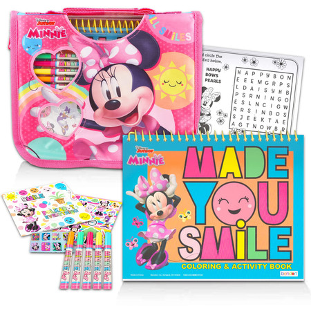 Disney Minnie Mouse Coloring Book Bag Set for Kids - Minnie My Book Bag Coloring and Activity Bundle with Sticker Sheets, Coloring Pages, Markers, and More (Minnie Activity Pack for Girls)