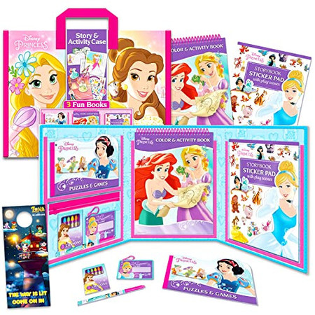 Disney Princess Coloring Book Bag Set for Kids - Princess My Book Bag Coloring and Activity Bundle with Sticker Sheets, Coloring Pages, Markers, and More (Princess Activity Pack for Girls)