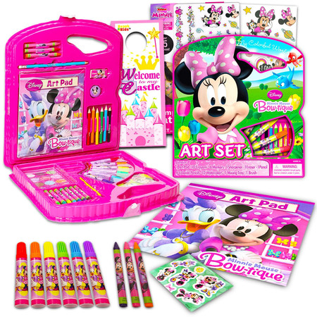 Minnie Mouse Coloring Book Super Set for Kids Boys Girls - 40 Pc Minnie Mouse Activity Book with Stickers, Games, Puzzles, and More | Minnie Coloring Bundle