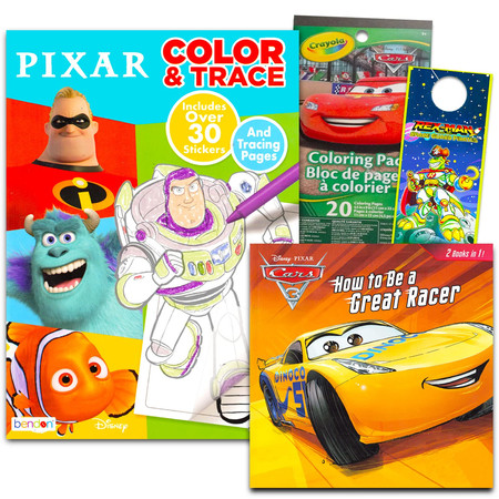 Disney Coloring and Activity Book Assortment - Bundle with 3 Disney Coloring Books for Kids with Games, Puzzles, and Mazes Featuring Cars, Zootopia, Finding Nemo, and More