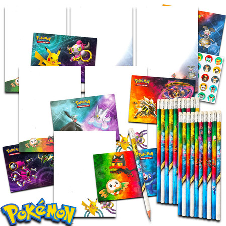 Pokemon School Supplies Value Pack ~ 26 Pc Bundle with Pokemon Notepad Sketchpads and Pencils Plus Stickers for Kids Boy Girls (Pokemon Back to School Supplies)