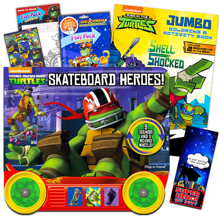 Teenage Mutant Ninja Turtles Interactive Book Set with Sound Adventure Storybook -- Bundle with TMNT Sound Book, Coloring Book, Stickers and More | TMNT Activity Set