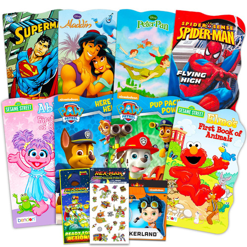 Bulk Board Book Set for Toddlers, Kids ~ 11 Pc Storybook Bundle with Sesame Street, Thomas and Friends, Spiderman, Paw Patrol, and More (Board Book Collection)