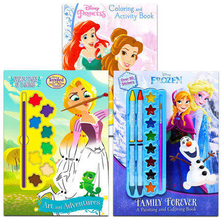 Disney Princess Activity Book Set - Bundle with 3 Princess Paint with Water Coloring Books with Games, Puzzles, and Coloring Pages Plus Disney Princes Stickers More (Disney Princess Coloring)