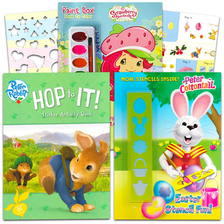 Disney Bunnies Easter Coloring and Activity Book Set for Kids Toddlers - Bundle with Disney Bunnies, Peter Rabbit and Strawberry Shortcake Coloring Books with Stencils and Stickers
