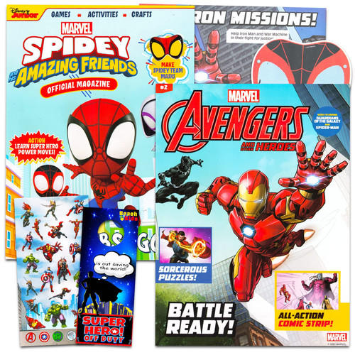 Avengers Activity Books for Boys, Kids - Bundle with 2 Avengers and Spiderman Activity Books for Boys with Games, Puzzles, Comic Strips, More | Spiderman Comic Books for Boys 6-8