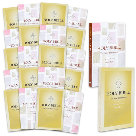 20 Pack Bulk Bibles KJV New Testament - Bundle with 20 King James Holy Bibles New Testament Set for Kids, Teens, Adults | Bulk Bibles for Homeless