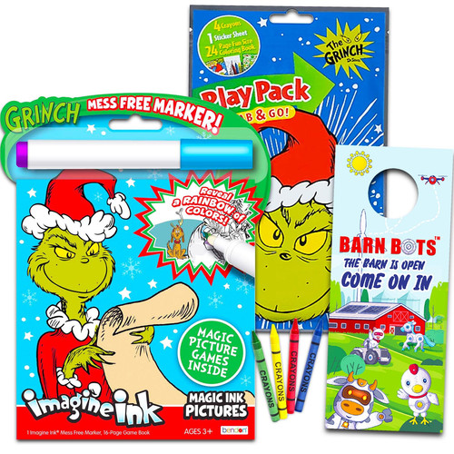 The Grinch Coloring Book Super Set for Kids - Bundle with Dr. Seuss Activity Book, Mess-Free Imagine Ink, Stickers, and More Featuring How the Grinch Stole Christmas
