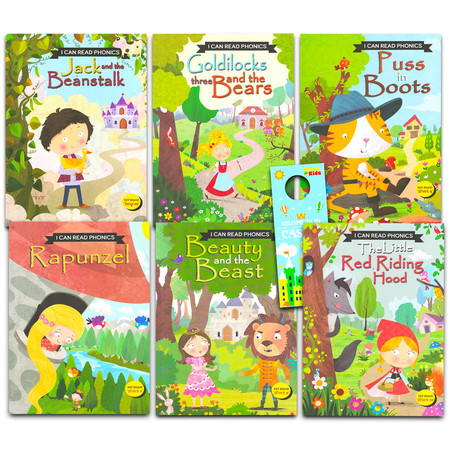 Classic Fairy Tales Book Set - Bundle with 6 Bedtime Early Reading Fairy Tale Books for Kids | Rapunzel, Little Red Riding Hood, Jack and the Beanstalk, More