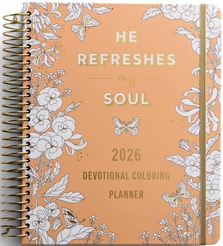 He Refreshes My Soul - 2025-2026 18-Month Devotional Coloring Planner