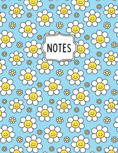Cute Smiley Face College Ruled Notebook 1 Subject Notebook for Girls 8.5 X 11