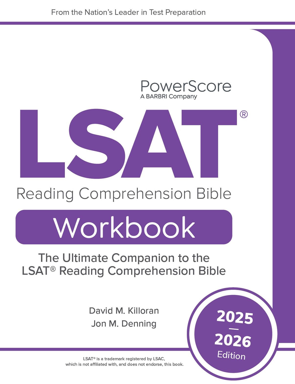 The PowerScore LSAT Reading Comprehension Bible 2025-2026