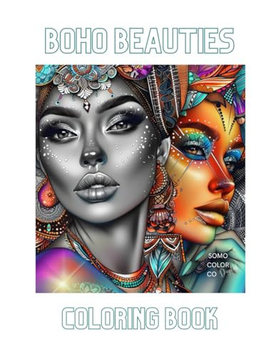 Boho Beauties: Coloring Book