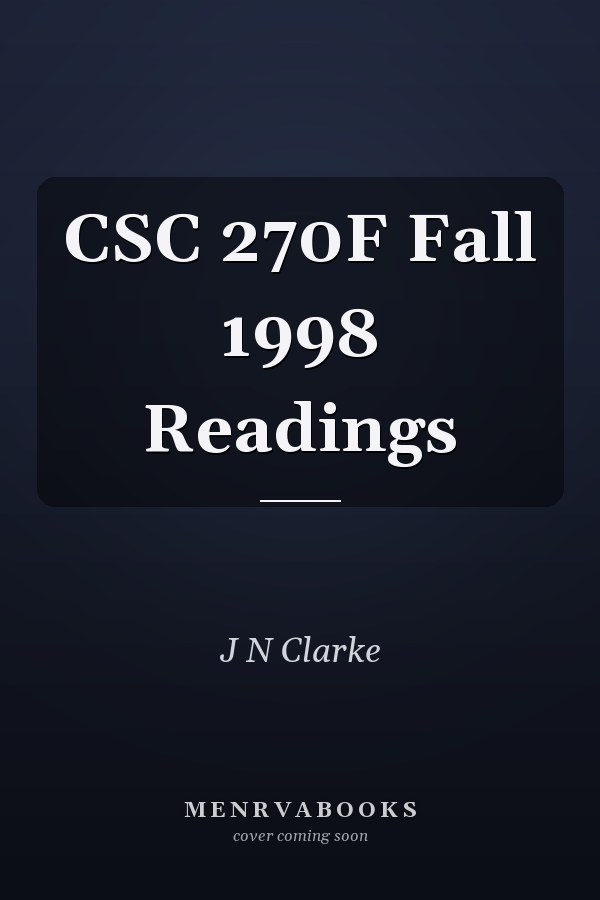 CSC 270F Fall 1998 Readings