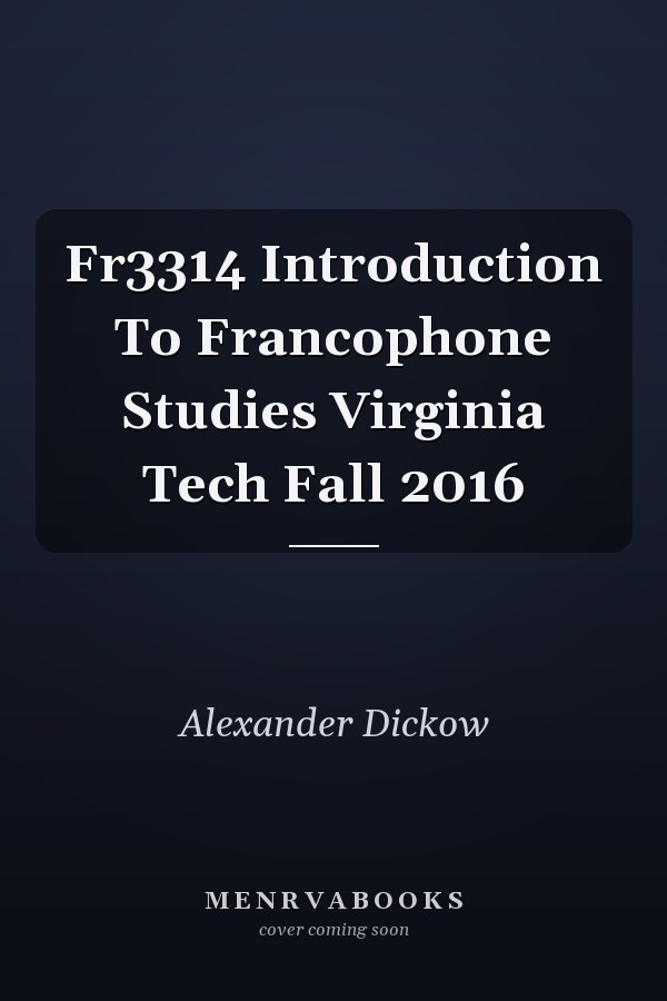 Introduction to Francophone Studies