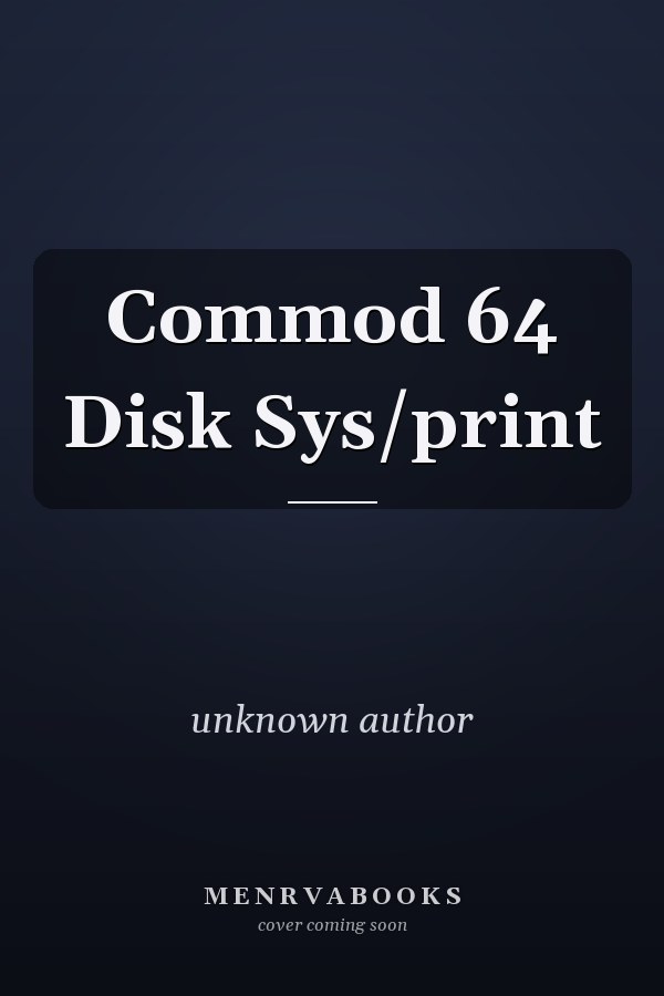 Commodore 64 Disk System/Print