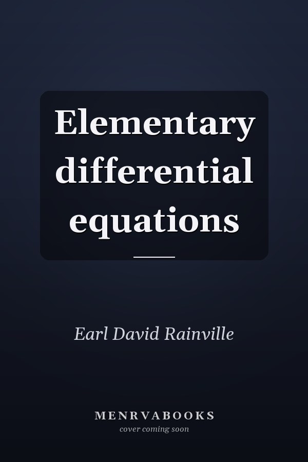 Elementary differential equations